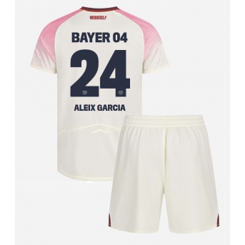 Billige Fotballdrakt Bayer Leverkusen Aleix Garcia #24 Replika Bortedraktsett Barn 2025-26 Kortermet (med bukser)